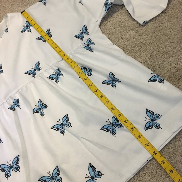 Cotton & Linen Blend Butterfly Babydoll Blouse - Picture 13 of 14